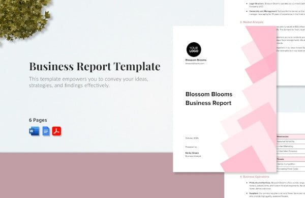 business report template word