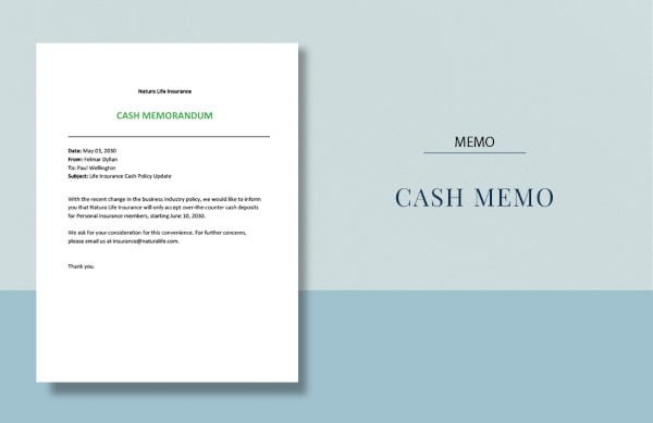 cash memo format in word
