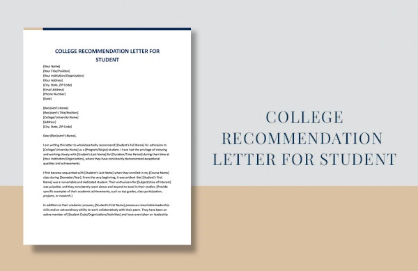 21+ Letter of Recommendation for Student - PDF, DOC