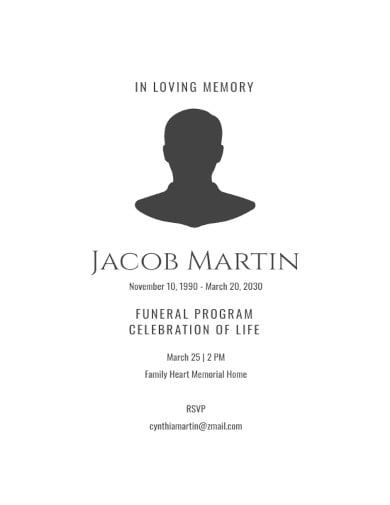 free editable funeral program template pdf