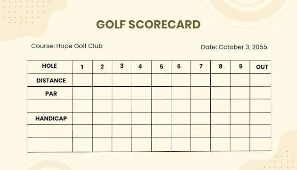 17+ Golf Scorecard Templates - PDF, Word, Excel
