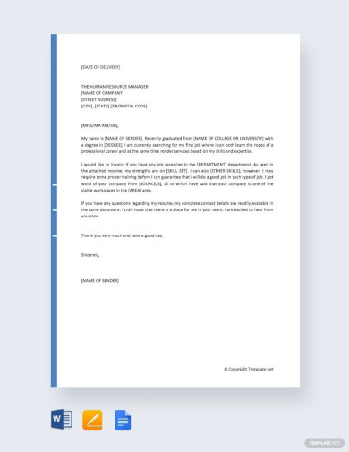 Job Cover Letter - 23+ Word, PDF Format Download