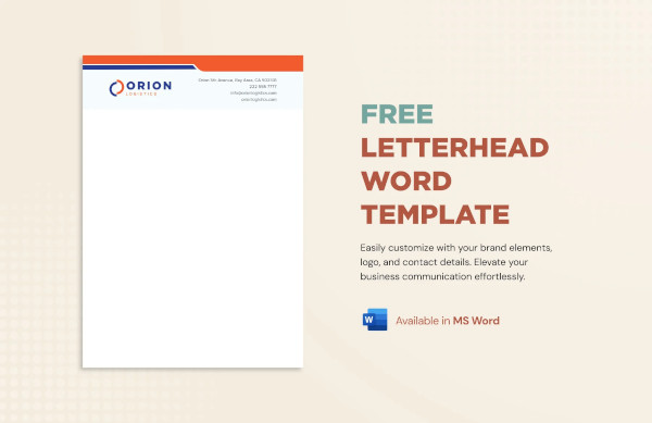 FREE 51  Letterhead Templates Word