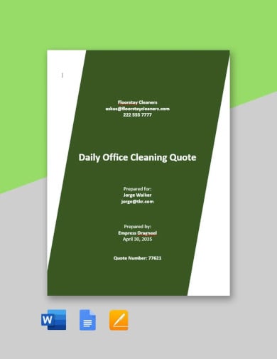 office cleaning quotation sample