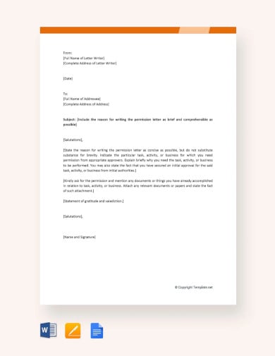 permission letter format