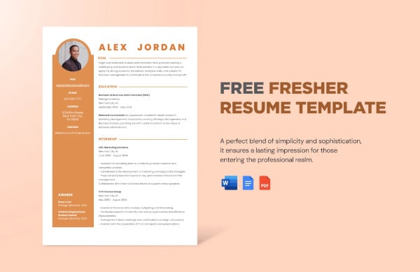 resume template for freshers in word