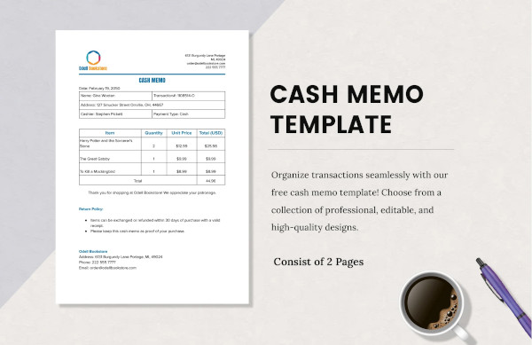 simple cash memo <a href=