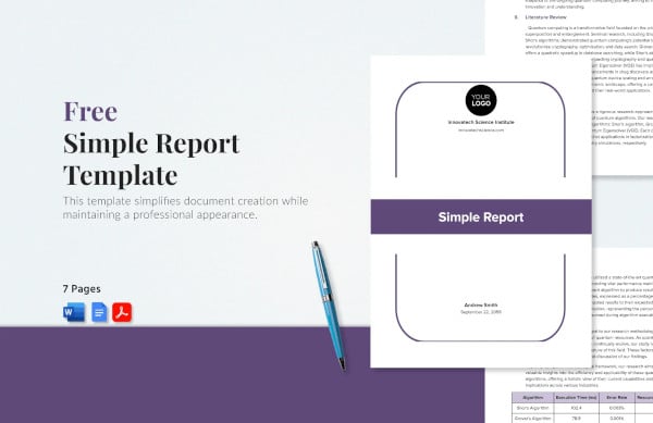 simple report template word