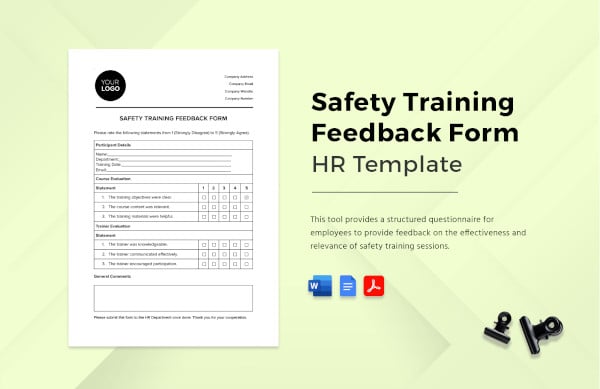 training feedback form template word