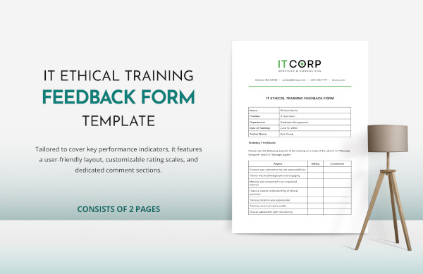 training feedback form word format