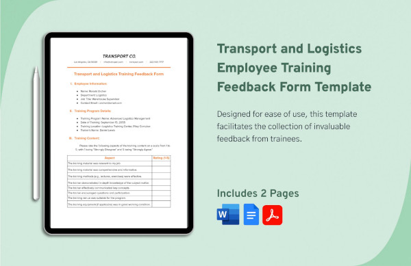 training feedback form for employees