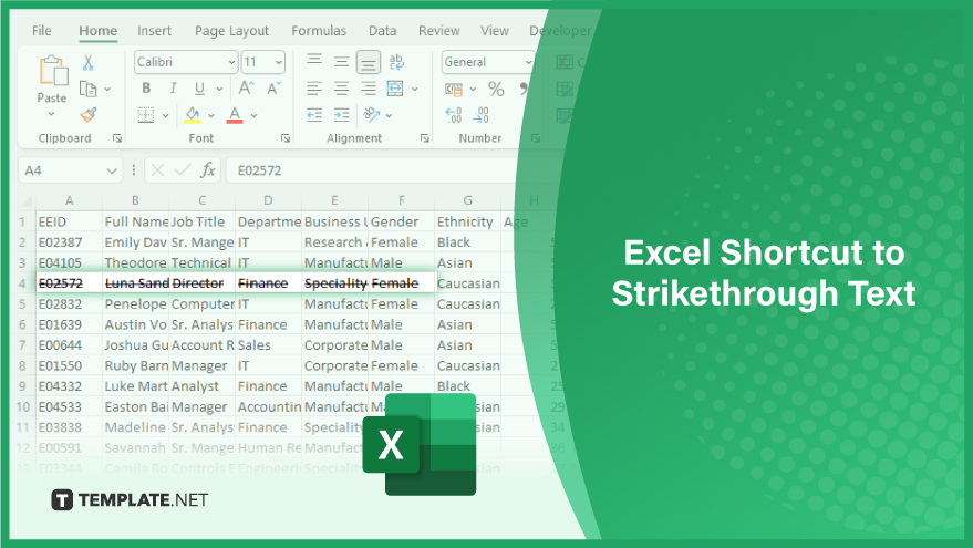 Excel Shortcut to Strikethrough Text