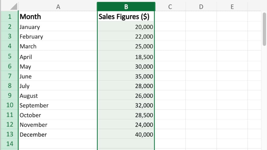select entire rows or columns