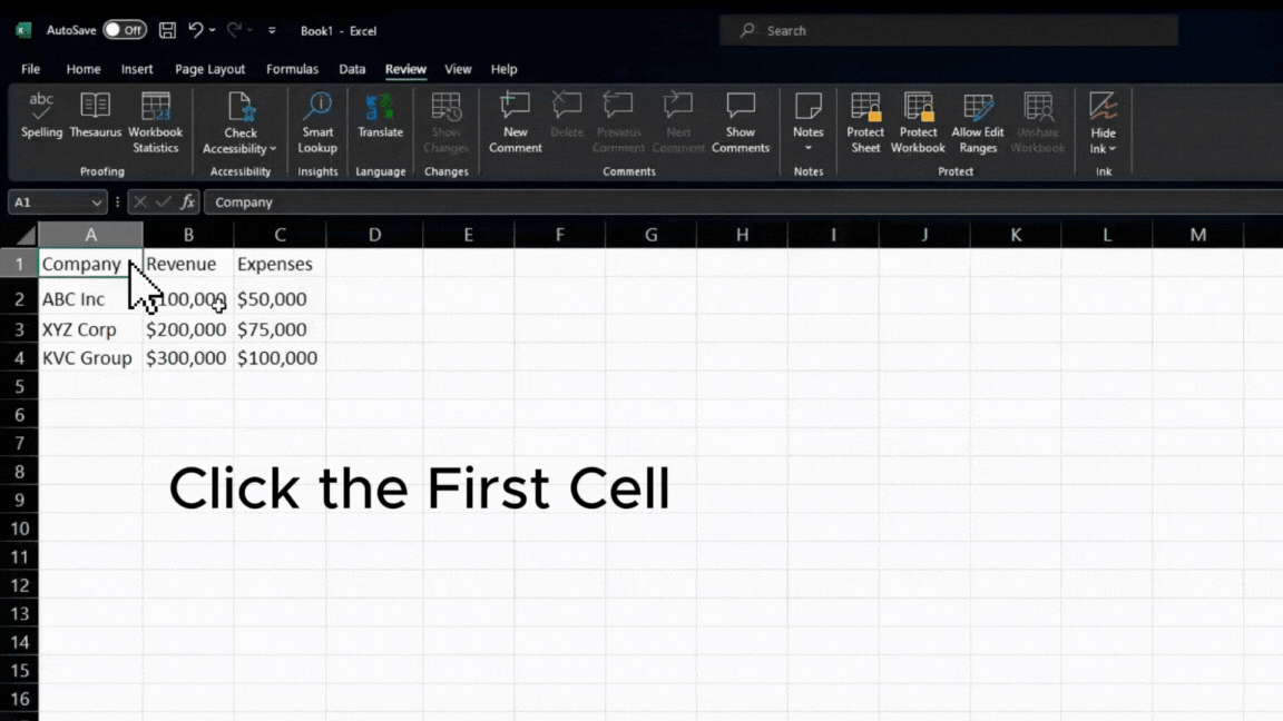 step 1 select the cells with formulas gif