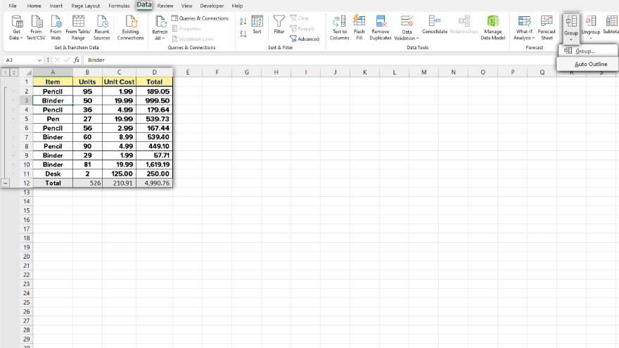 How To Collapse Rows In Microsoft Excel 4812