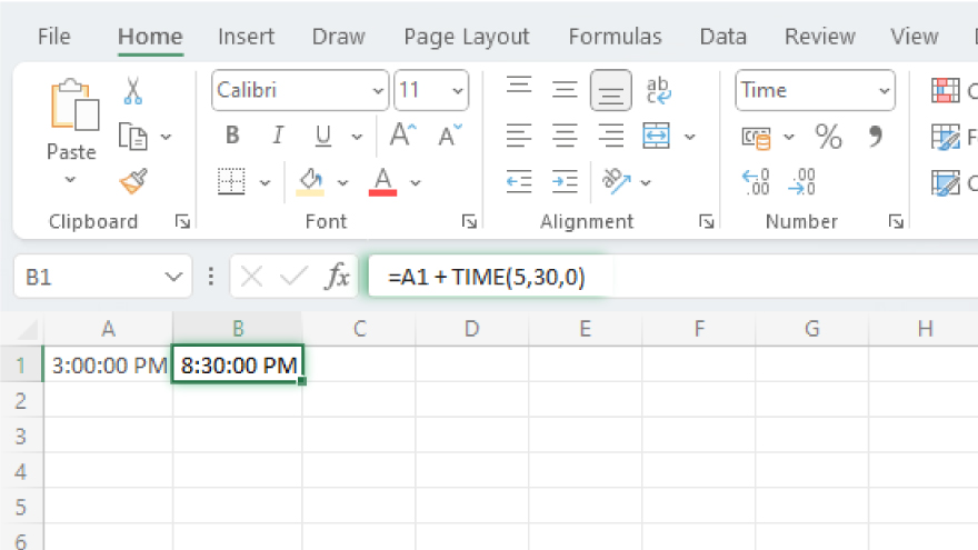 basic time calculations in excel