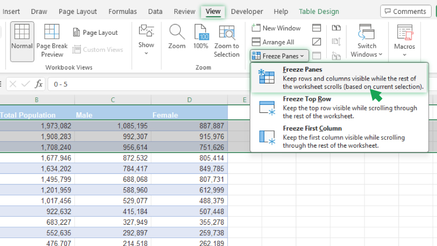 How To Freeze Rows And Columns In Microsoft Excel 2543