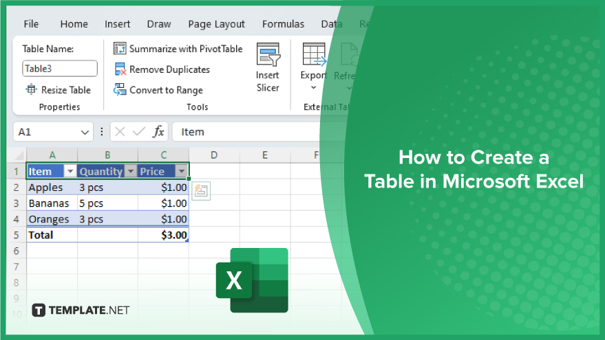 How to Create a Table in Microsoft Excel