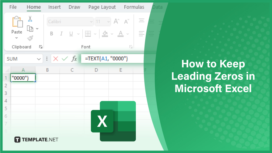 how to keep leading zeros in microsoft excel