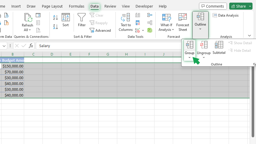 How to Group Data in Microsoft Excel