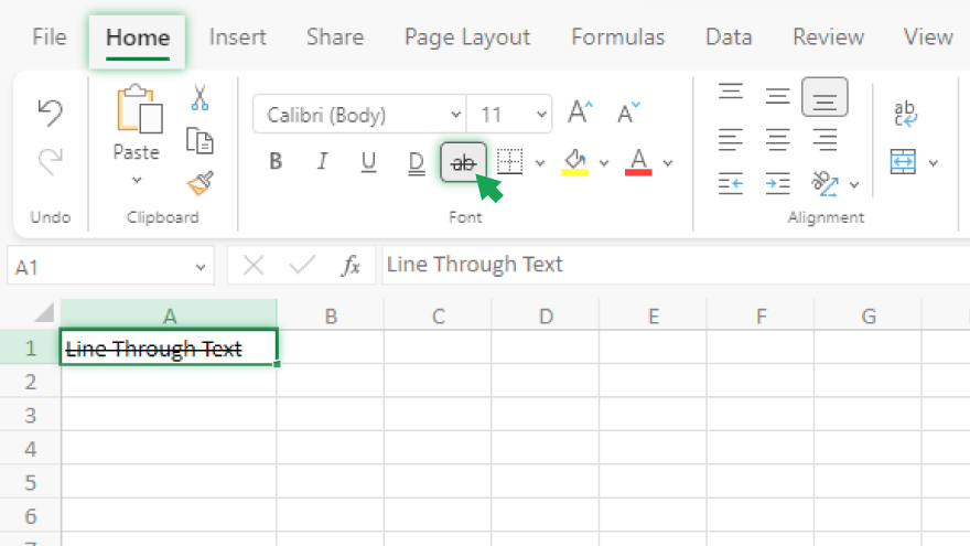 How to Put a Line Through Text in Microsoft Excel