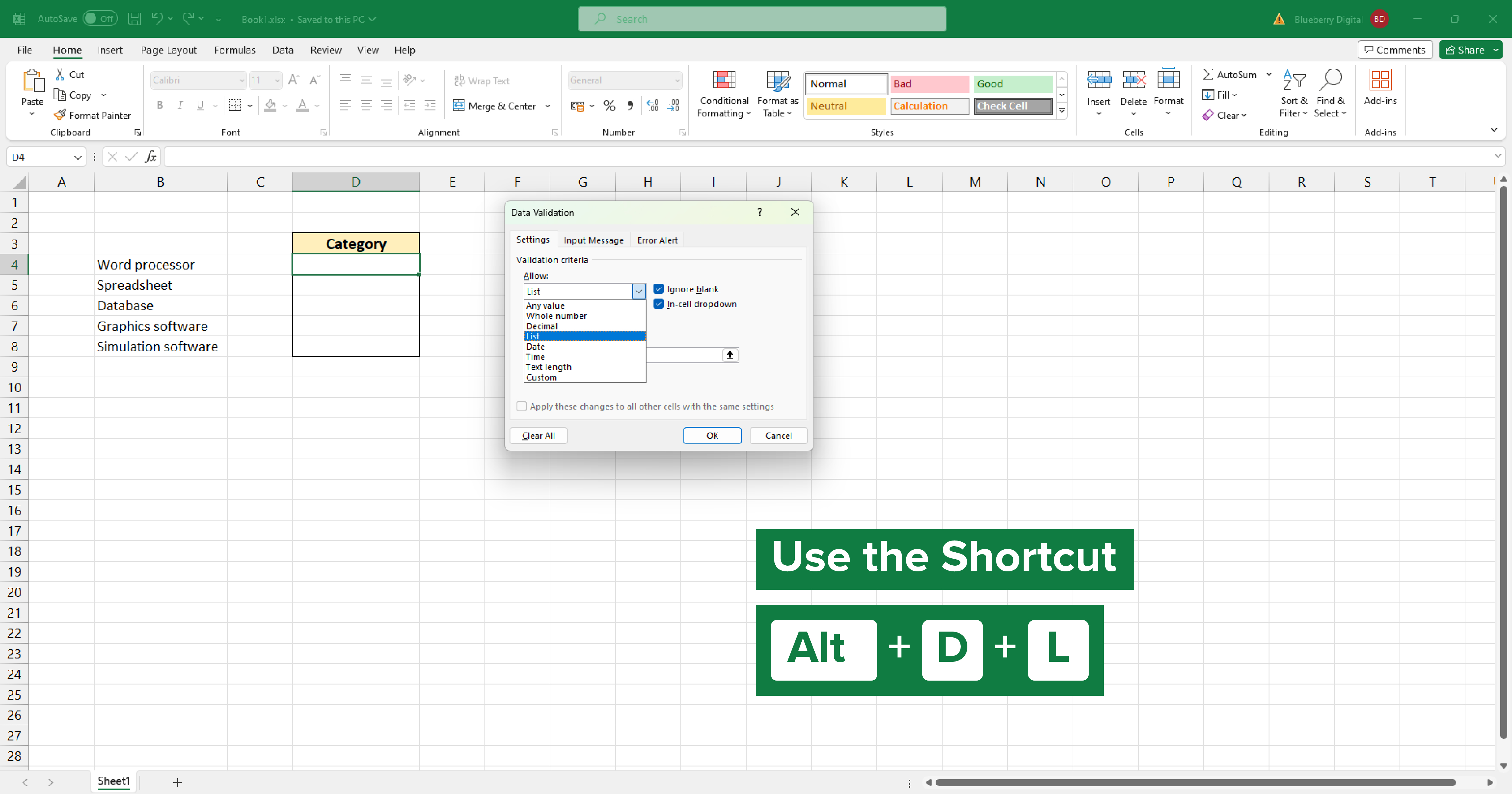 The Best Shortcut for Dropdown List in Excel