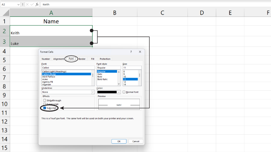 How to Do Subscript in Microsoft Excel