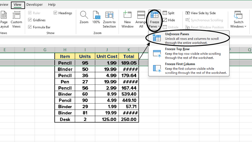 How to Freeze the Top Two Rows in Excel