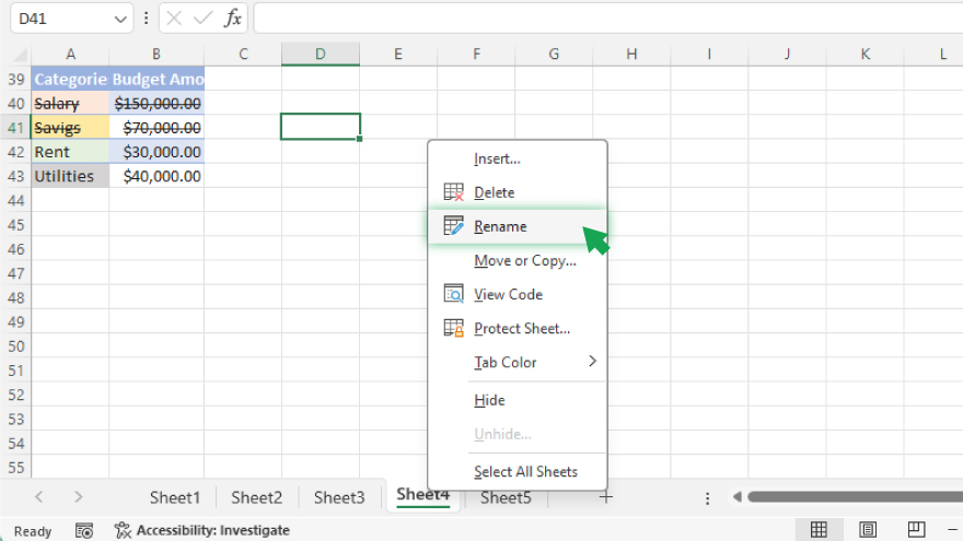 How to Unhide Sheets in Microsoft Excel