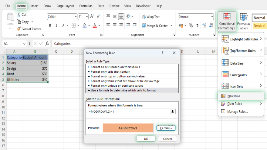 How to Alternate Row Colors in Microsoft Excel