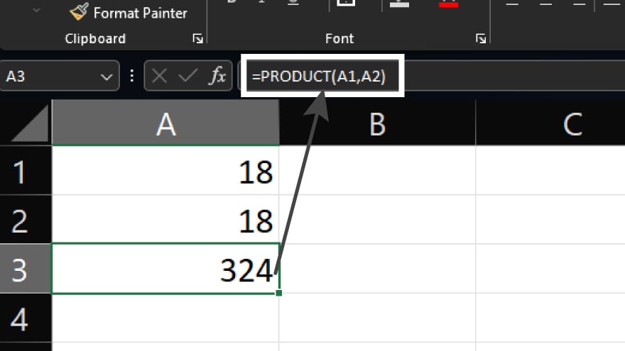using the product function