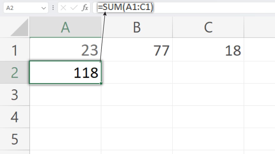 using the sum function for efficiency
