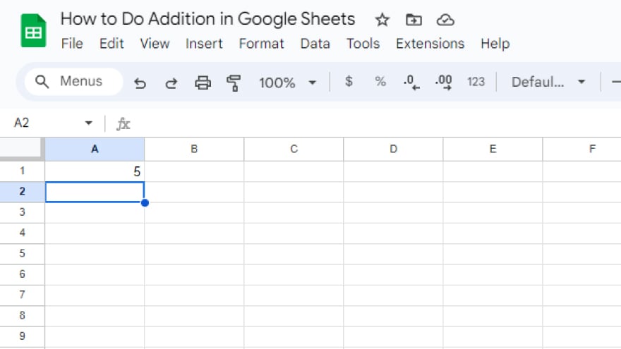 adding numbers directly in google sheets