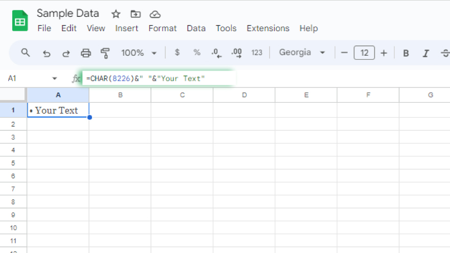 how-to-add-bullets-in-google-sheets