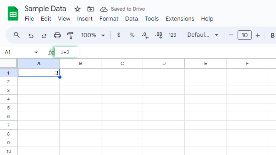 basic addition in google sheets