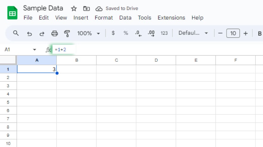 basic addition in google sheets