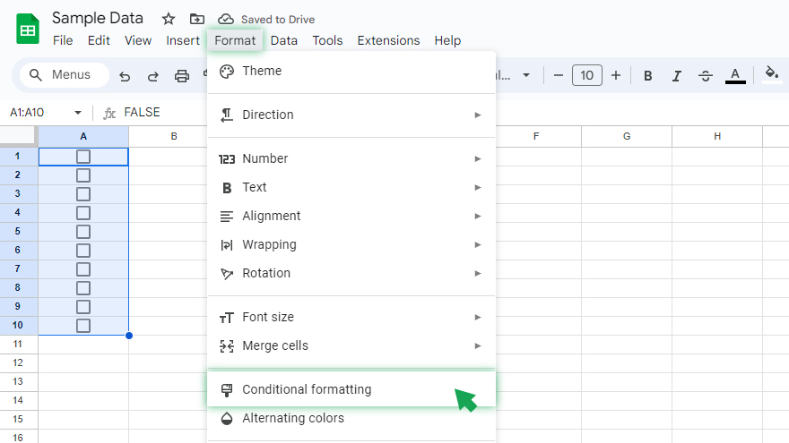 customizing checkboxes in google sheets