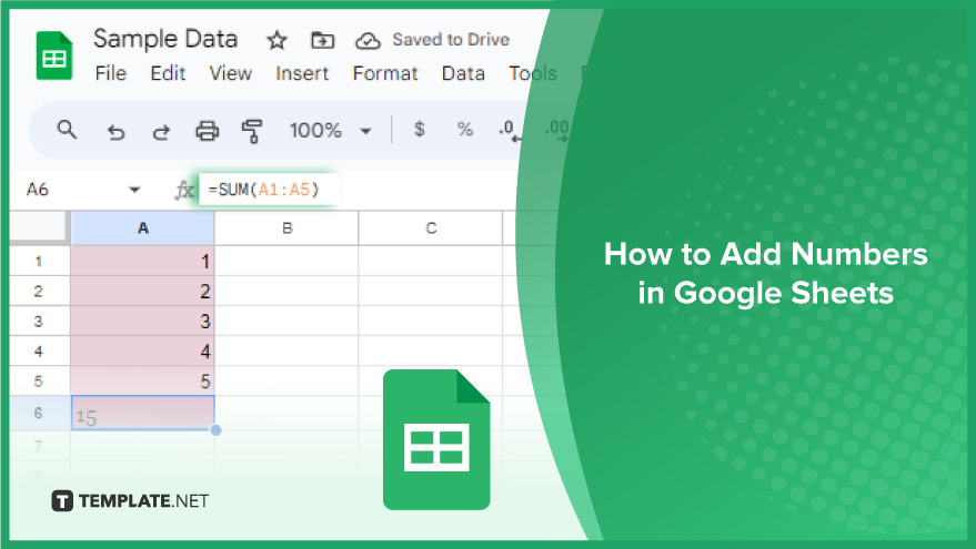 how to add numbers down a column in google sheets