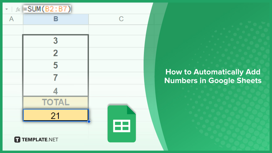 how to automatically add numbers in a column in google sheets