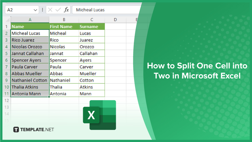 How to Split One Cell into Two in Microsoft Excel