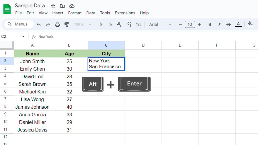 how-to-go-to-the-next-line-in-google-sheets