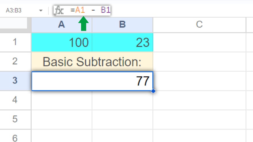performing basic subtraction