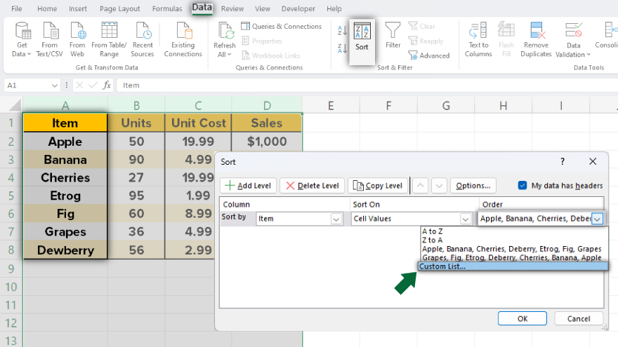 How to Sort in Microsoft Excel