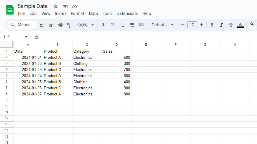 step 1 access your google sheets document
