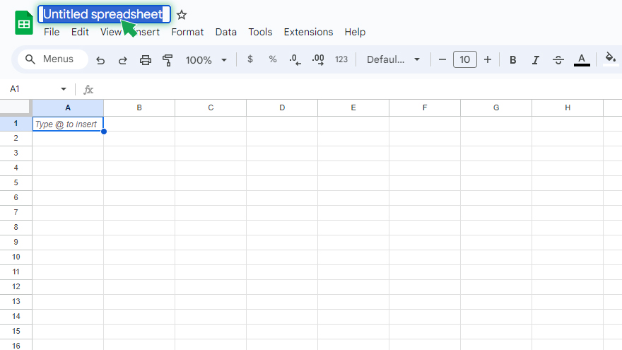 step 1 open a new spreadsheet in google sheets