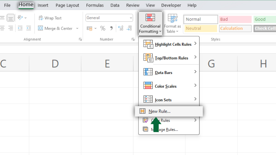 How to Create Diagonal Borders in a Conditional Format