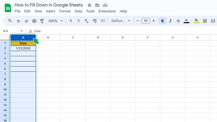 step 1 select the cell or cells in google sheets