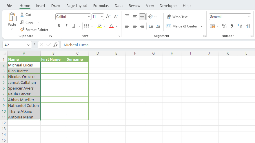 How To Split One Cell Into Two In Microsoft Excel 7804