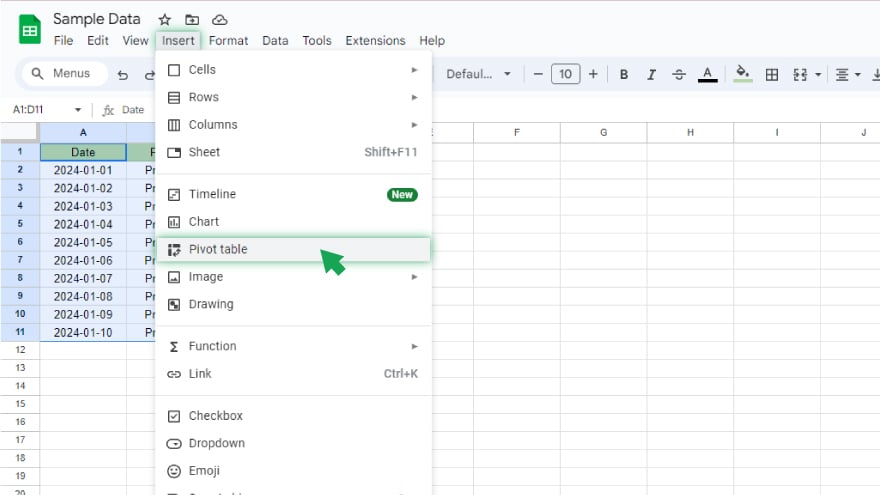 step 2 open the pivot table editor