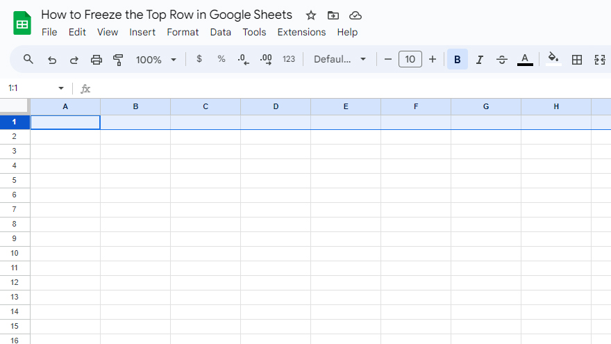 How to Freeze the Top Row in Google Sheets